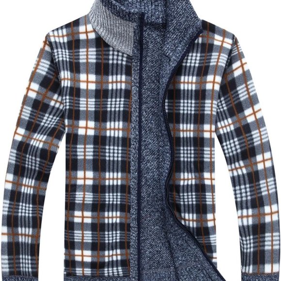 Men's Shawl Collar Cardigans Slim Fit Button Cable Knit Black Sweater Pockets - Picture 3 of 6